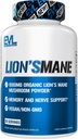 Evluution Lion Organique Supplément de Champignons de Mane - Lion - Capsules de Champignons de Mane Nootropics Supplément de Soutien Cerveau pour le Focus Mémoire Clarté et Immunity Support