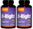 Formules de compression B-Droite - 100 capsules de légumes, boîte de 2 - Formule complexe de vitamine B à faible teneur en or - Soutien à l'énergie et au métabolisme - Promotion de la santé cérébrale, cardiaque et cardiovasculaire - 100 Compte (paquet de 2)