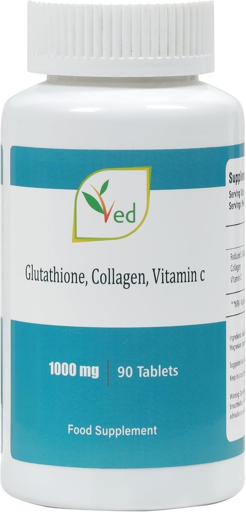 L Glutathion réduit 1000mg x 90 comprimés. avec 500mg L-Glutathion, 300mg Collagène et 200mg Vitamine C par tableau