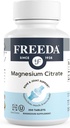 Citrate de magnésium Freeda 400mg par portion - Comprimés de citrate de magnésium à haute absorption - Minéraux essentiels pour la santé des nerfs et des os - Supplément de magnésium sans gluten (250 Ct)