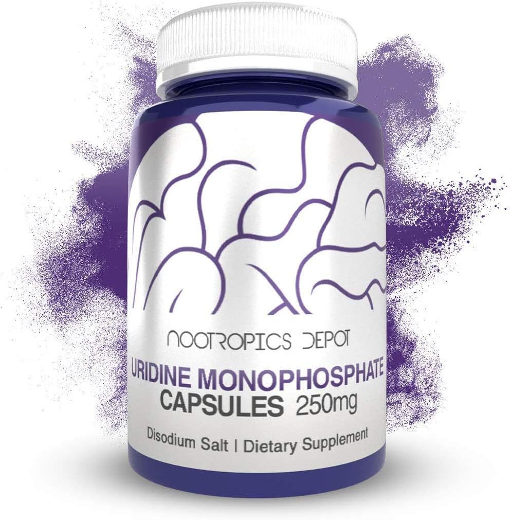 Nootropics Depot Uridine Monophosphate Capsules | Disodium Salt (60 Count) Cognitive Enhancer* | Nootropic | Choline Precursor