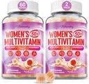 Gommies multivitamines pour femmes 50 Plus - avec Omega 3, Coenzyme Q10, Fer, Calcium, zinc, vitamine A, C, D3, E, K2, Complexe B, Folate - Multivitamines et minéraux pour l'énergie, la beauté, l'Immune, sans sucre
