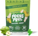 FocusFuel Energy Chews – Saveur de pomme verte (15 portions) – 100mg Caféine + B12, Magnésium, Alpha GPC – Boost Focus & Energy – Pas de crash ou de jitters