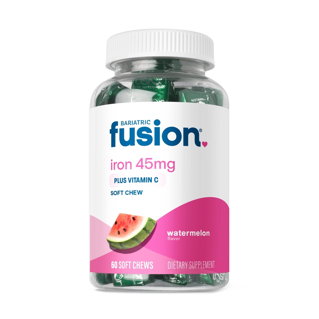 Supplément de fer fusion bariatrique pour les femmes Anémie de fer à mâcher avec de la vitamine C de la pastèque Aromatisée avec de l'épi doux.