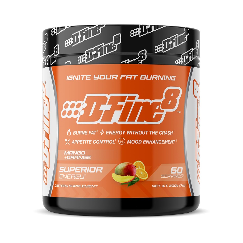 Poudre thermogénique de pré-entraînement et supplément de shredding, Boost Energy Mood & Focus, sans sucre, contient Senactiv, Endurance, 300 mg de caféine, N-acétyl-L-Tyrosine (Mango Orange)
