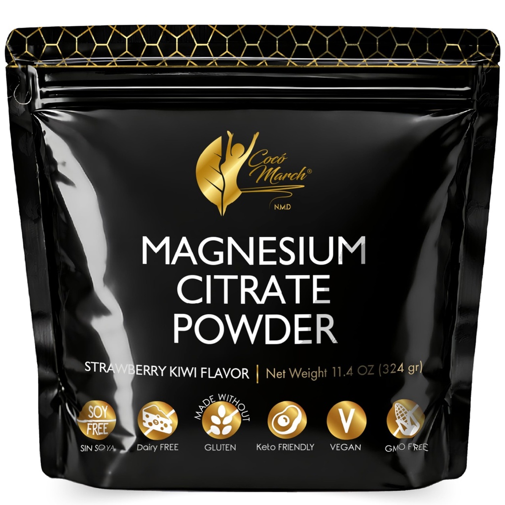 Cocó Mars N.M.D Poudre de magnésium rose - Favorise le sommeil, la relaxation et la santé de la fonction cérébrale, Fraise Flavor - Exempte de: Gluten, Laiterie, OGM, Soy, Vegan, Keto Friendly - 45 jours d'approvisionnement