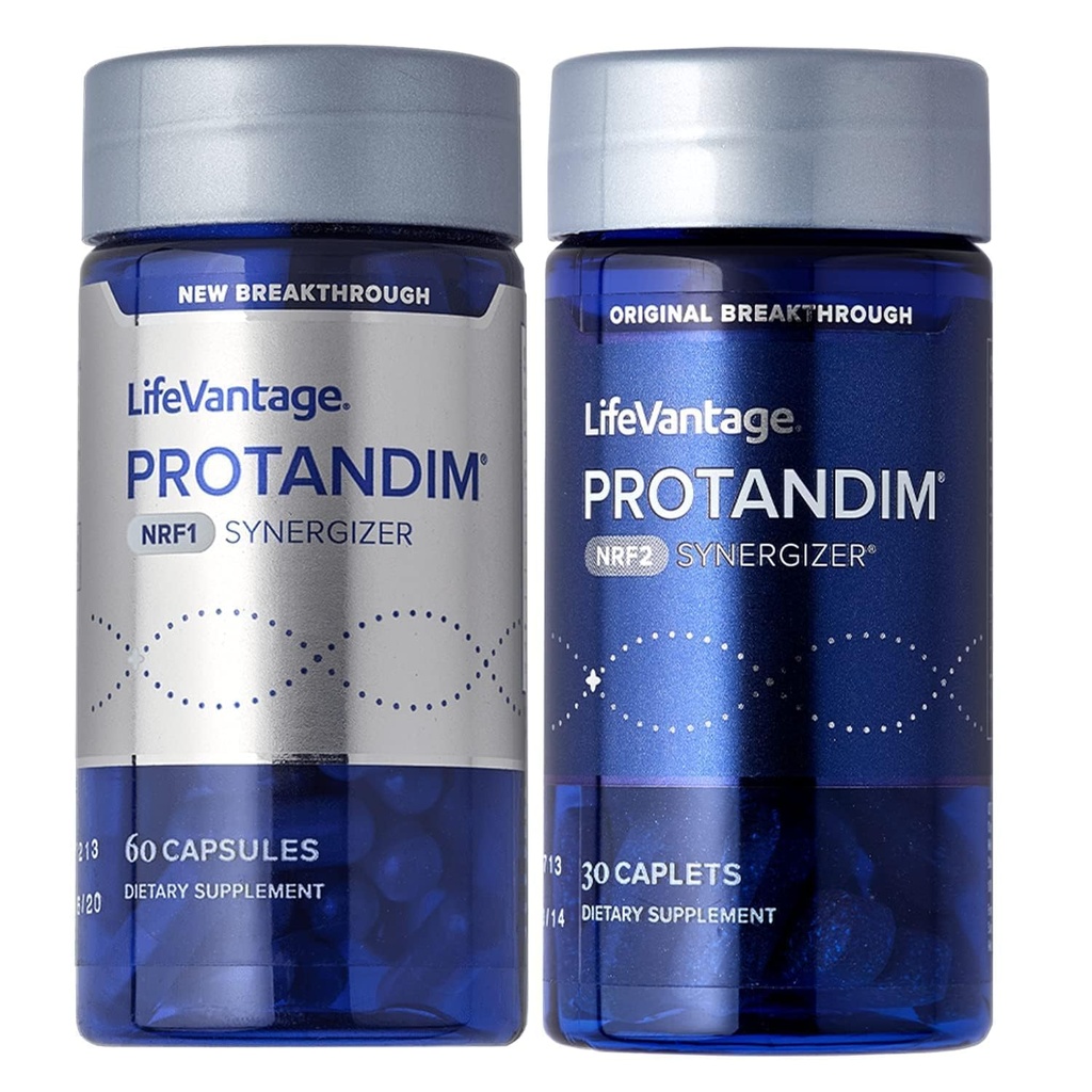 LifeVantage Protandim Dual Synergizer, NRF1 (60 capsules) + Nrf2 (30 capsules) Activateurs, Vieillissement en santé, Antioxydant, Boost énergétique cellulaire, Santé cardiaque, Ashwagandha, Turmeric, CoQ10