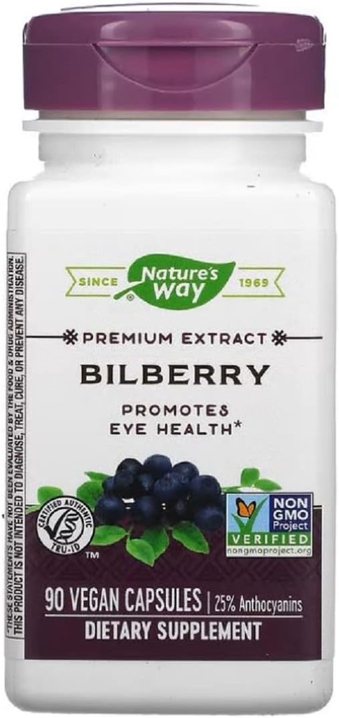 Nature's Way Bilberry Capsules d'extrait normalisées 90 ea (paquet de 2)