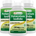 Meilleures iode de potassium naturel 130 mg par portion - Supplément alimentaire, 90 comprimés (3)