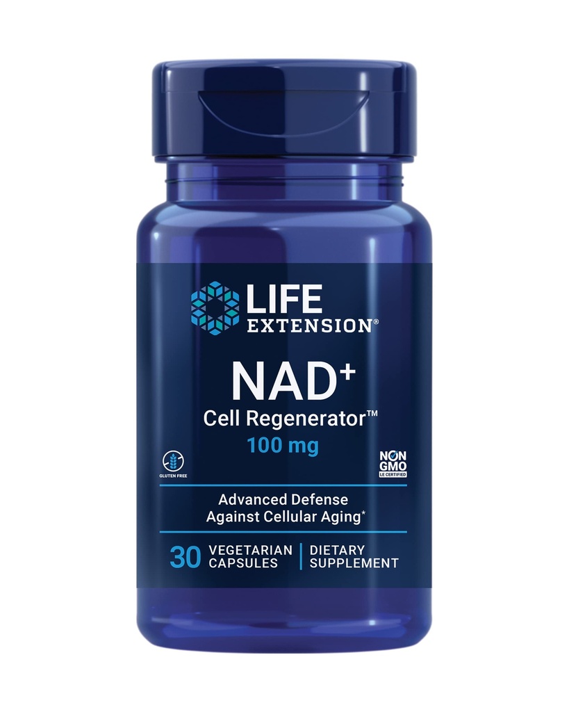 NAD+ Régénérateur cellulaire 100 mg - NIAGEN Nicotinamide Riboside Formule - Supplément NAD pour le métabolisme cellulaire sain, anti-âge et longévité - Sans gluten, non-OGM, végétarien - 30 capsules