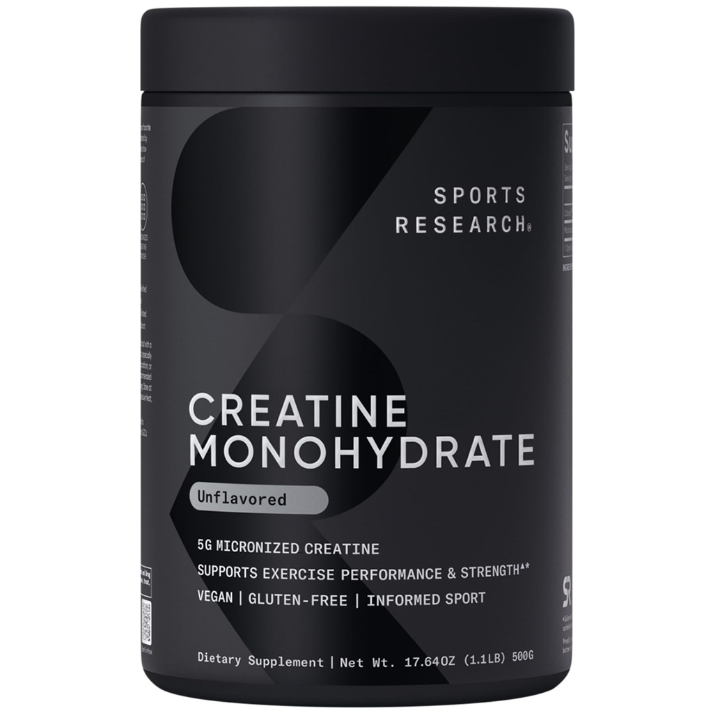 Sports Research® Creatine Monohydrate Powder 5g, Unflavored (100 Servings)