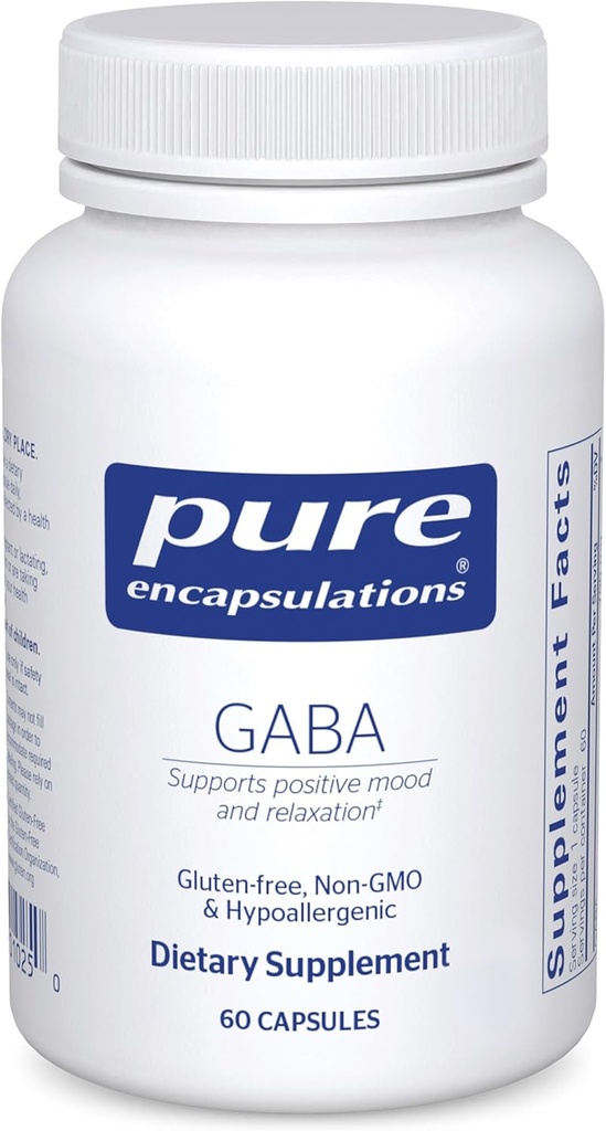 Encapsulations pures GABA - Supplément pour soutenir la relaxation et la modération du stress occasionnel - avec les acides aminés GABA Premium - 60 capsules