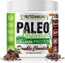 Paléo Perfection Double Chocolat Herbacé Poudre de protéines de collagène avec Stevia - Paléo, Keto, SCD, AIP Poudre de protéines avec fibre de pomme, carotte et brocoli - 1lb Poudre de protéines et mélange de superaliments