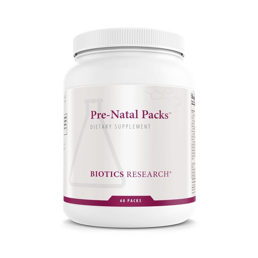 Biotics Research Pre Natal Packs™ Pre Natal Nutrition Support, Post Natal Formula, Includes Omega3s, Iodine and Folate, Nutritional Needs for Pregnant, Lactating and Women Wishing to Conceive, 60 Pack