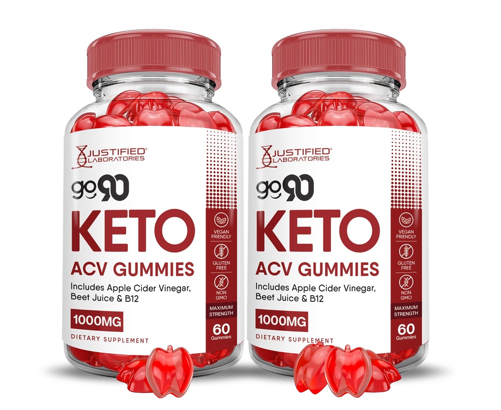 (2 Pack) Go 90 Keto ACV Gummies Advanced Formula 1000MG Go90 Keto Gummies vinaigre de cidre de pomme formulé avec du jus de pomme de grenade poudre B12 Vegan Non OGM 120 Gummys