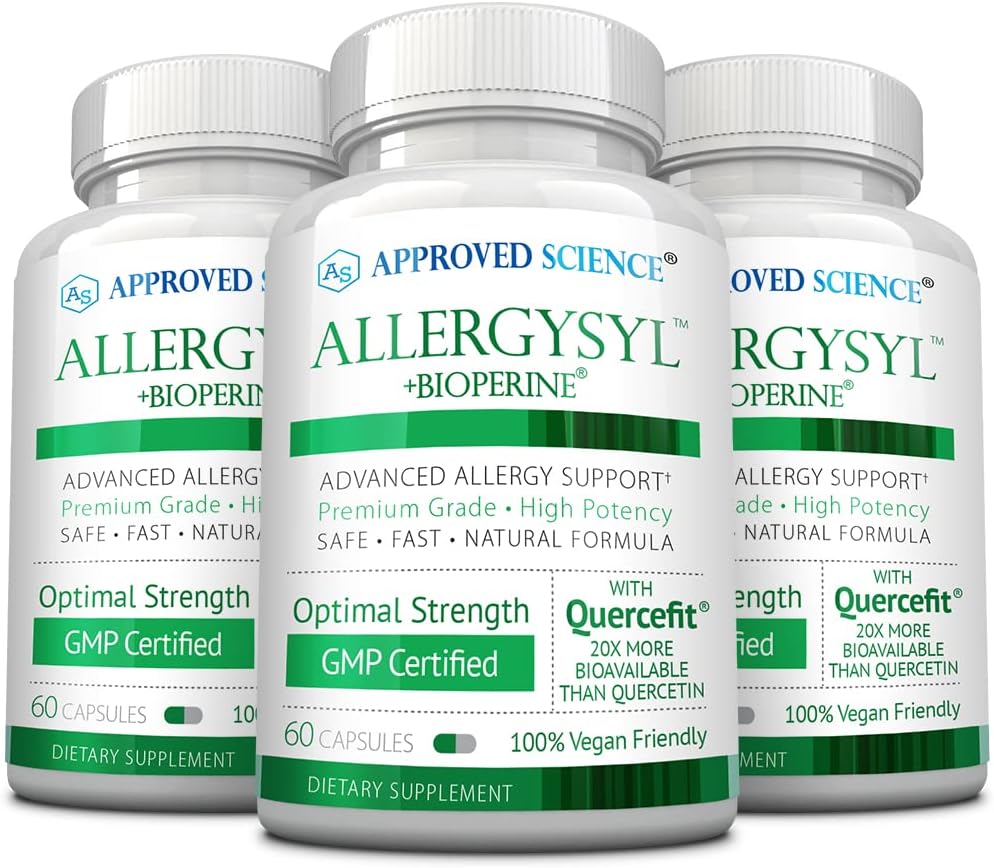 Science approuvée Allergysyl - Inférieure Intensité des Allergies Saisonnières, Amabilité Boost, Riche en Antioxydants - Vegan Friendly - 180 Capsules - Fabriqué aux États-Unis