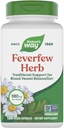 Nature's Way Feverfew Herb, soutien traditionnel pour la relaxation des vaisseaux sanguins*, 380 mg par portion, projet non-OGM vérifié, 180 capsules de feverfew végétalien (paquetage May Vary)
