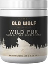 Peau de fourrure sauvage et supplément de manteau pour chiens: pour la peau démangeaison, le traitement des taches chaudes et les allergies saisonnières, réduire la literie, améliorer le brillant de manteau - 60 Chews