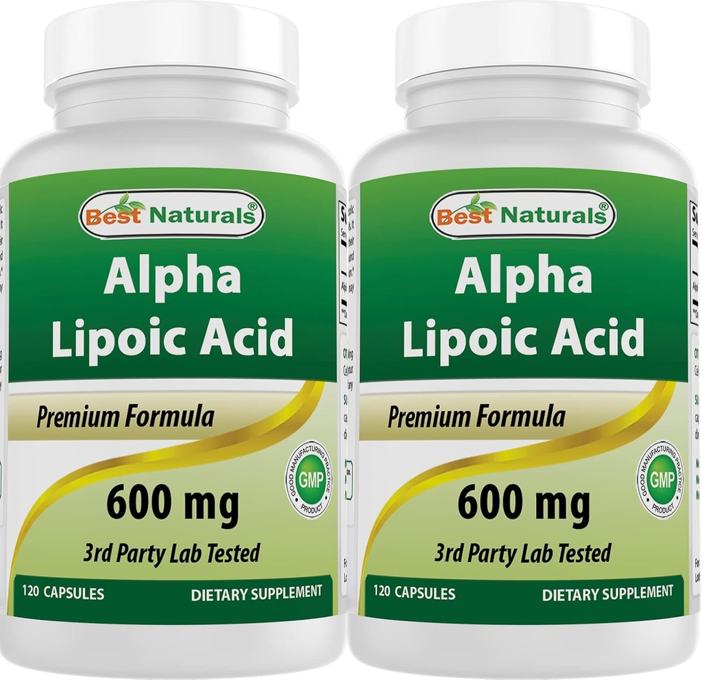 Best Naturals -- Alpha Lipoic Acid (ALA) - 600 mg (120 Count (Pack of 2))