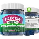 Gommies de fibre pour adultes, sans sucre 10g Supplément de fibre prébiotique avec enzymes digestives, probiotiques et 100mg de bêtaine pour la santé digestive et Gut et réguler le mouvement de l'intestin, végétalien, sans gélatine, 60ct
