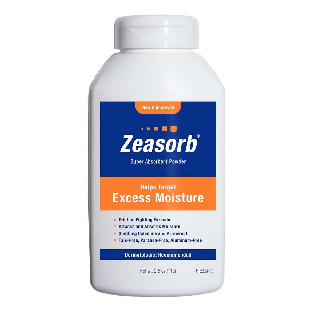 Prévention de Zeasorb, poudre d'humidité excessive pour prévenir le chaflage et les démangeaisons, 2,5 Oz