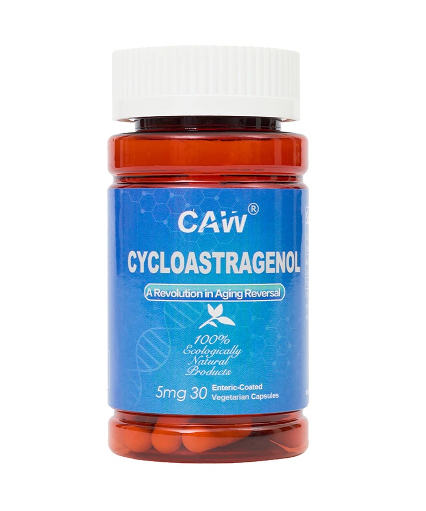 Hypersorption CAW Cycloastragenol 98% 5mg 30 Capsules Activation de la télomérase Anti-Aging Activation de la télomérase DNA Intensification de l'immunité de santé Longueur du télomére