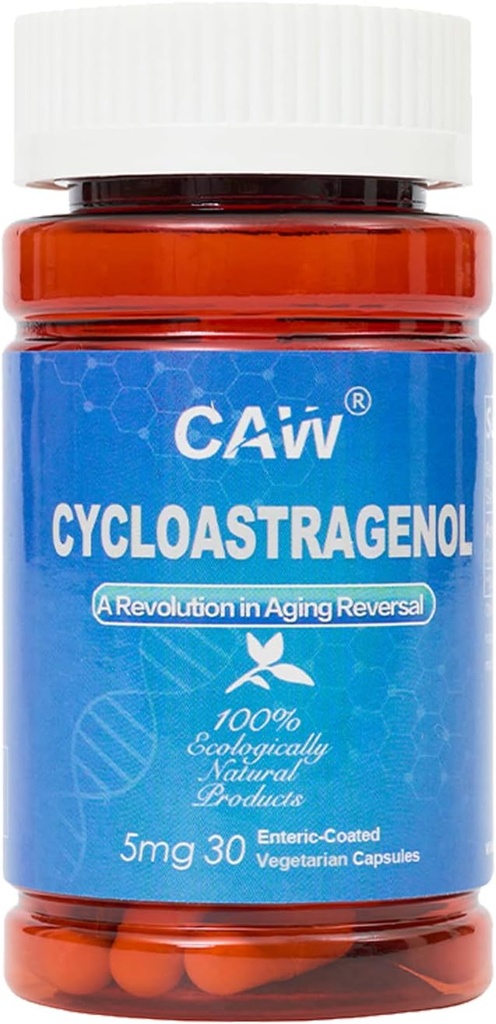 Hypersorption CAW Cycloastragenol 98% 5mg 30 Capsules Activation de la télomérase Anti-Aging Activation de la télomérase DNA Intensification de l'immunité de santé Longueur du télomére