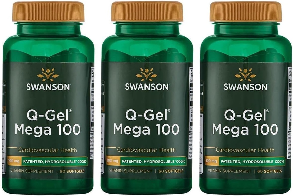 Swanson Q-Gel Mega 100 100 Milligrammes 60 Sgels (3 Pack)