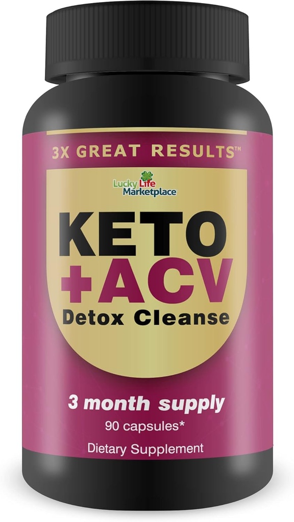3X Grands résultats - Nettoyant de désintoxication Keto + vinaigre de cidre de pomme de terre - 3 mois d'approvisionnement - Nettoyant de corps Detox - Nettoyant de colonies - Formule de nettoyage de désintoxication Keto avancée avec fibre - Soutien Digestion et santé immunitaire