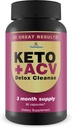 3X Grands résultats - Nettoyant de désintoxication Keto + vinaigre de cidre de pomme de terre - 3 mois d'approvisionnement - Nettoyant de corps Detox - Nettoyant de colonies - Formule de nettoyage de désintoxication Keto avancée avec fibre - Soutien Digestion et santé immunitaire