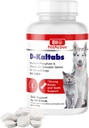 D-Kaltabs Phosphore, supplément de vitamine D3 au calcium pour chiens et chats, vitamines prénatales pour animaux de compagnie, tabs quotidiens pour animaux de compagnie, ongles forts, soutien des dents, 84 comprimés à croquer