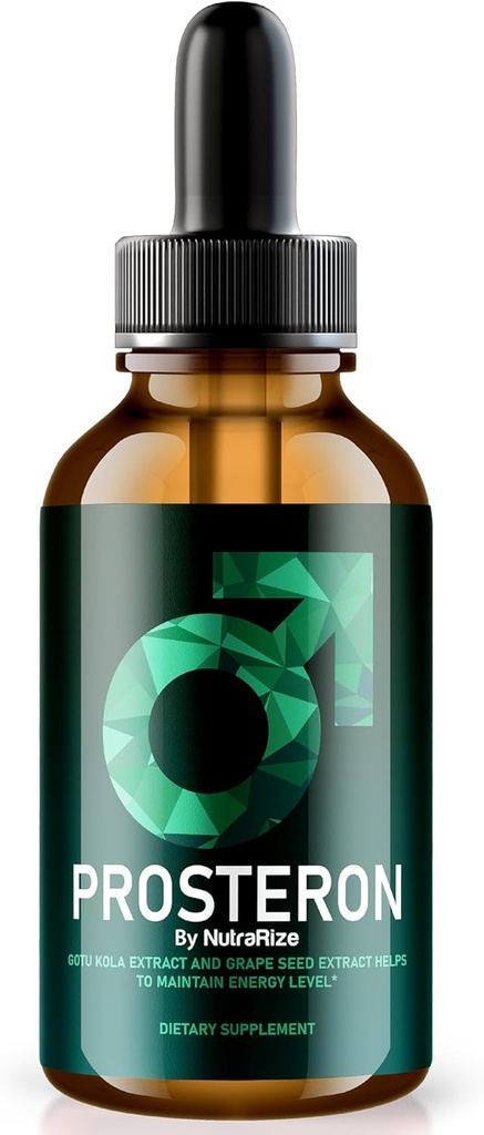 NutraRize Prosteron Drops, Supplément Santé Prostate All-Natural, Vitamine Premium pour soutenir la circulation saine, Avis Officiels de Formule Prosteron (30 portions)