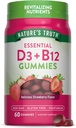 La vérité de la nature Vitamine D3 et B12 Gummies pour les adultes.