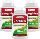 Best Naturals L-Arginine 500mg 250 Capsules (250 Nombre (paquet de 3))