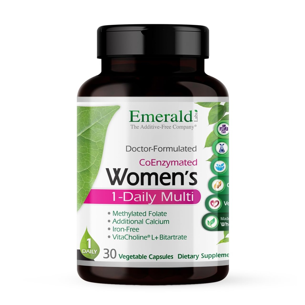 EMERALD LABS Multi-Daily pour femmes - Multivitamine pour femmes - Comprend le calcium, le zinc, la vitamine B et plus - Supplément de soutien aux os et aux immunes* - Sans gluten - 30 capsules végétales