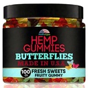 Gommies de chanvre Butterflies Delicious Premium Ours Gummy Edibles-Fresh Fruity Saveurs-Natural Candy Peace and Relaxation-pour le sommeil, le calme, la détente-Fabriqué aux États-Unis-100 comte