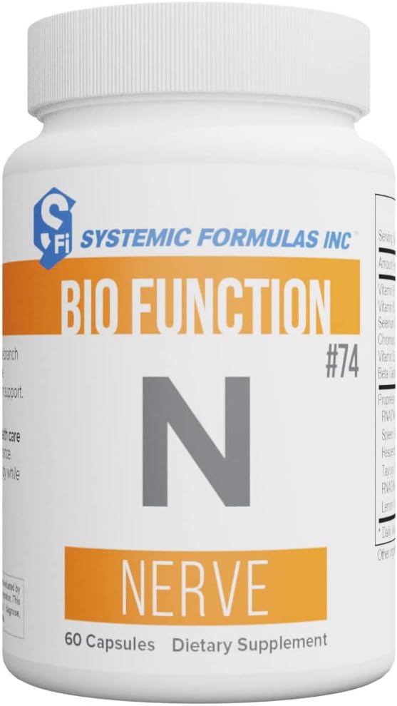 Formules systémiques Nerve - 60 Capsules Bio Function #74. Supplément de support systémique nerveux.