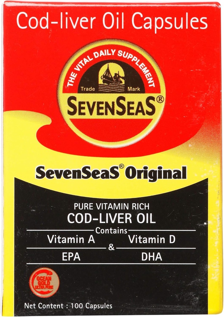 Capsules d'huile d'olive de morue, acide gras Oméga-3, vitamine A, vitamine D 100 Capsules