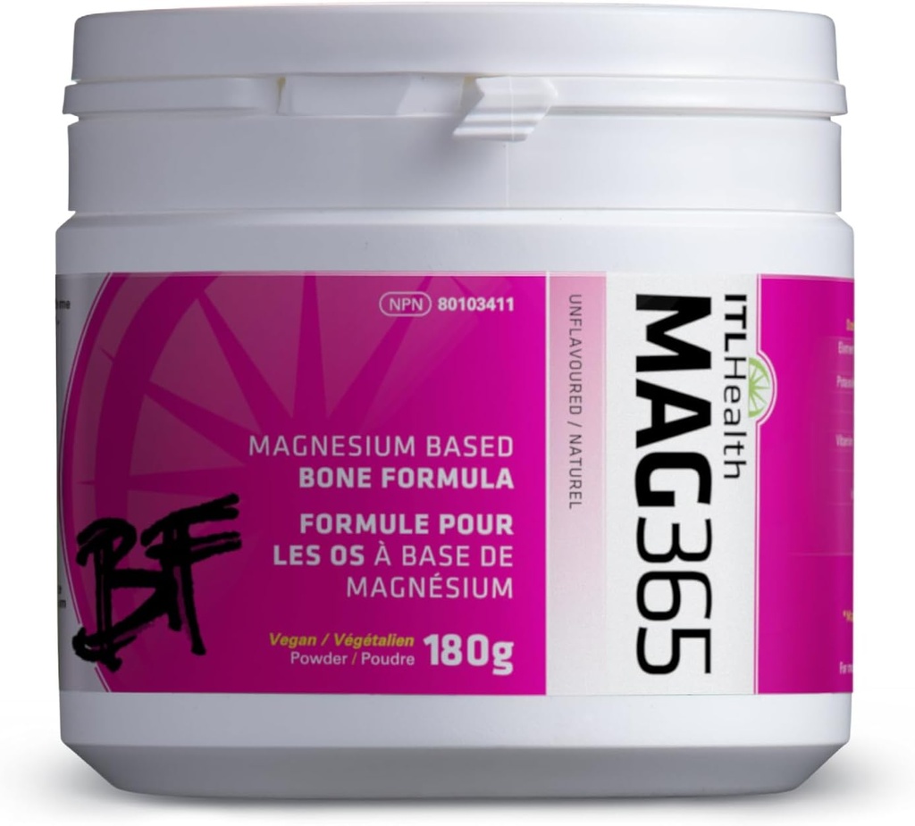 MAG365 ITL Health Ionic Magnesium Citrate for Bone & Heart Support, 180g 45-Servings, Unflavored, Includes Zinc, Vitamin D3, K2, B6, Potassium, Boron & Electrolyte, Hormone Balance & Immune Supports
