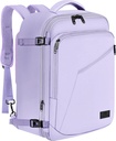 MATEIN Sac à dos pour femmes, sac à dos de voyage lourd 40L approuvé, sac à dos de mode simple extensible, cadeaux de voyage fréquents, violet clair