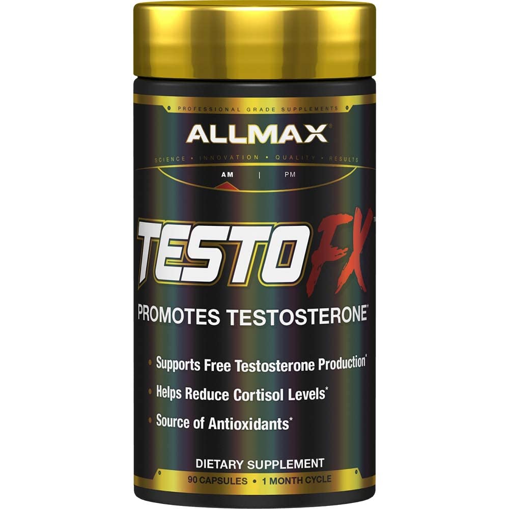 ALLMAX Nutrition TESTOFX Xtreme Testostérone Booster pour les hommes, Tribulus Terrestris, Ashwagandha, Tongkat Ali, soutient la force musculaire, l'énergie, le contrôle des œstrogènes - 90 capsules (30 jours d'approvisionnement)
