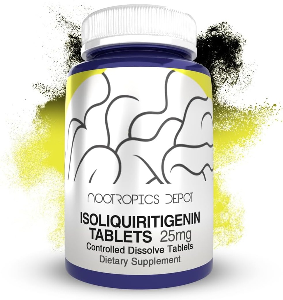 Isoliquiritigenin Controlled Dissolve Tablets | 60 Count | 25mg | Licorice Extract | Glycyrrhiza glabra | Mood, Relaxation, and Energy Support