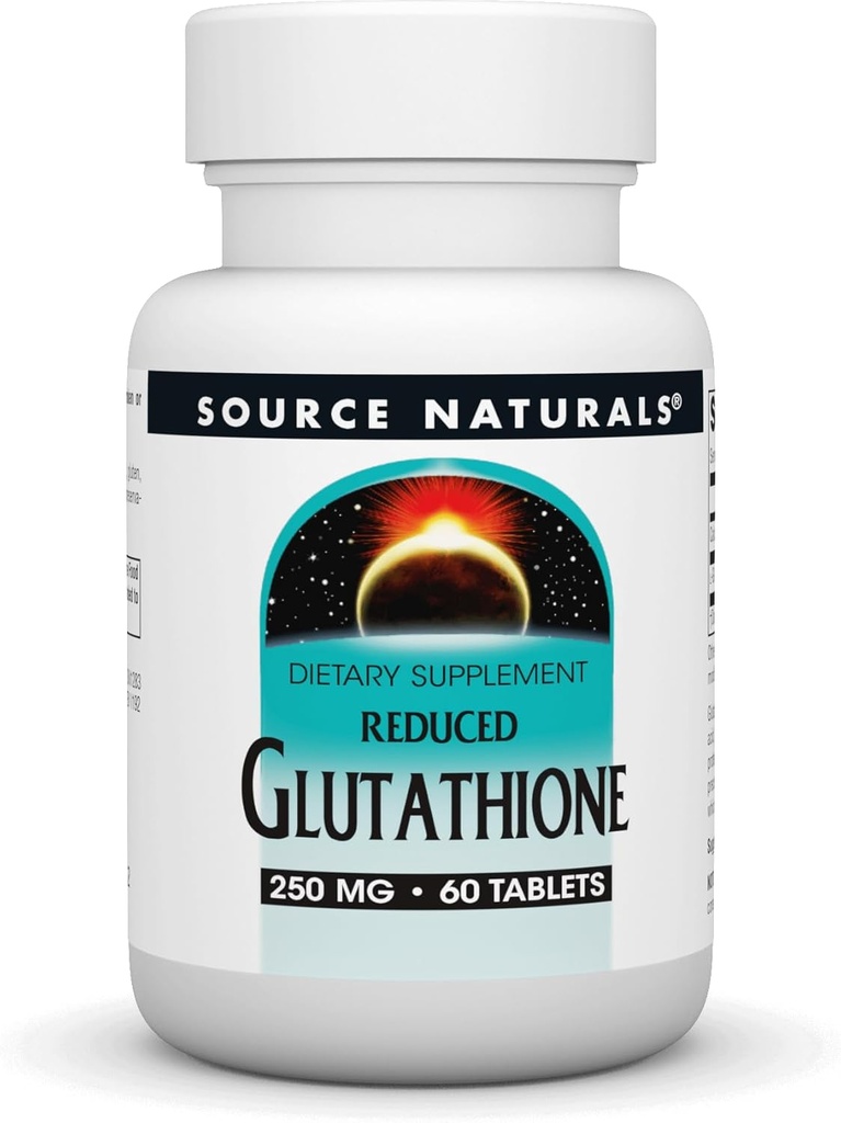 Source Naturals glutathion réduit, supplément antioxydant pour le soutien du foie, 250mg - 60 comprimés