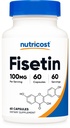 Nutricost Fisetin Capsules 100mg, 60 Capsules - Antioxydant naturel en polyphénol - Non-OGM, sans gluten et supplément amiable végétalien