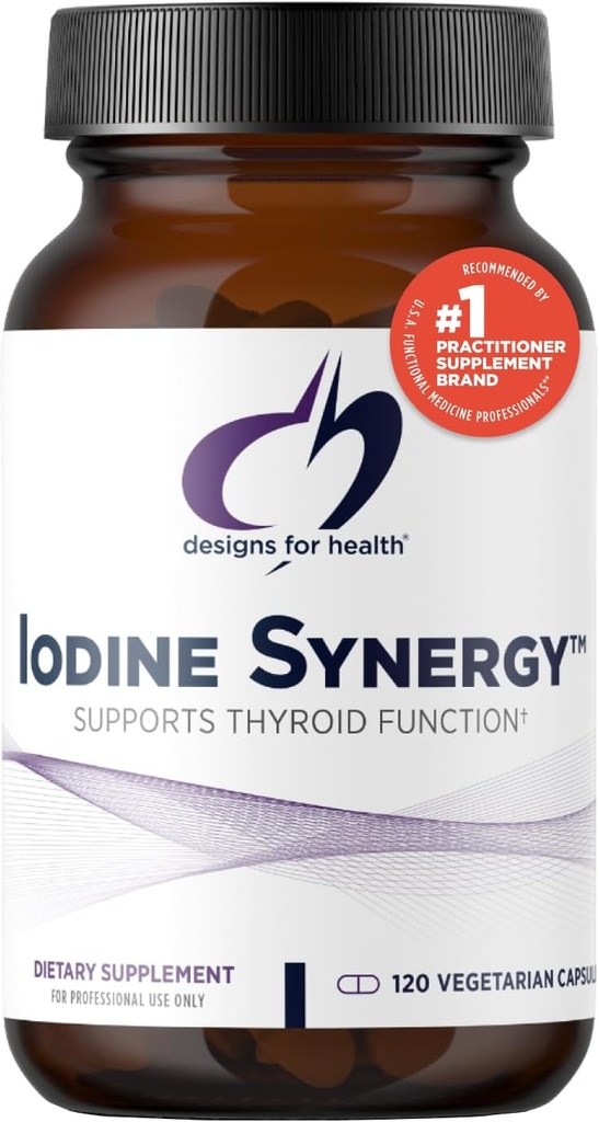 Conceptions pour la santé Iodine avec Sélénium - Iodine Synergy, 10mg Iodide de potassium + 40mcg Sélénium (Sélénométhionine) Supplément pour le support thyroïdien - Non-OGM + Sans gluten (120 capsules)