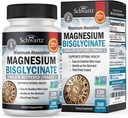 Supplément chélaté en bisglycine de magnésium - Supplément de magnésium à haute absorption pour support musculaire, osseux et articulaire, non laxatif, entièrement tamponné, non OGM, biodisponibilité maximale - 360 capsules