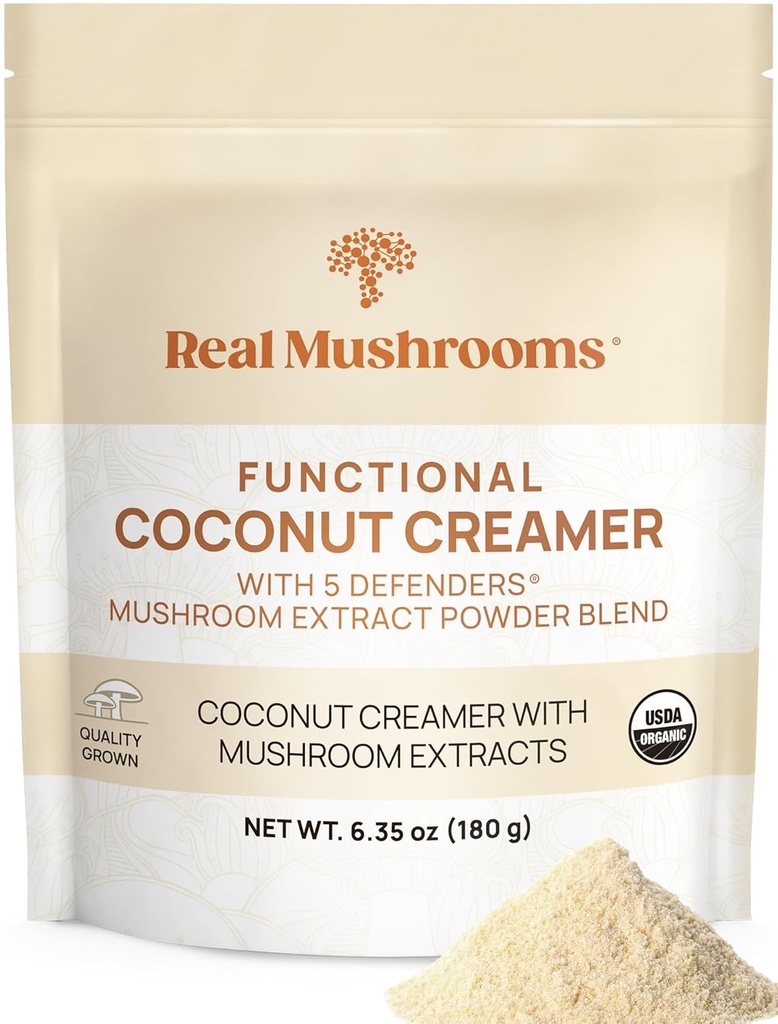 Véritable crème de noix de coco fonctionnelle de champignons avec Reishi, Lucuma & Ceylan Cinnamon – bio, sans lait – crème de café végétalien pour smoothies & boissons – 90 portions de crème biologique poudre de noix de coco