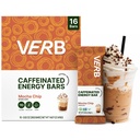 Barres d'énergie caféinées Verbe Mocha Chip (26g, paquet de 16) 110-Calorie Delicious Low Sugar Energy Bar - Vegan Gluten Free On-the Go Snack avec 80mg de caféine de thé vert, seulement des ingrédients réels de nourriture