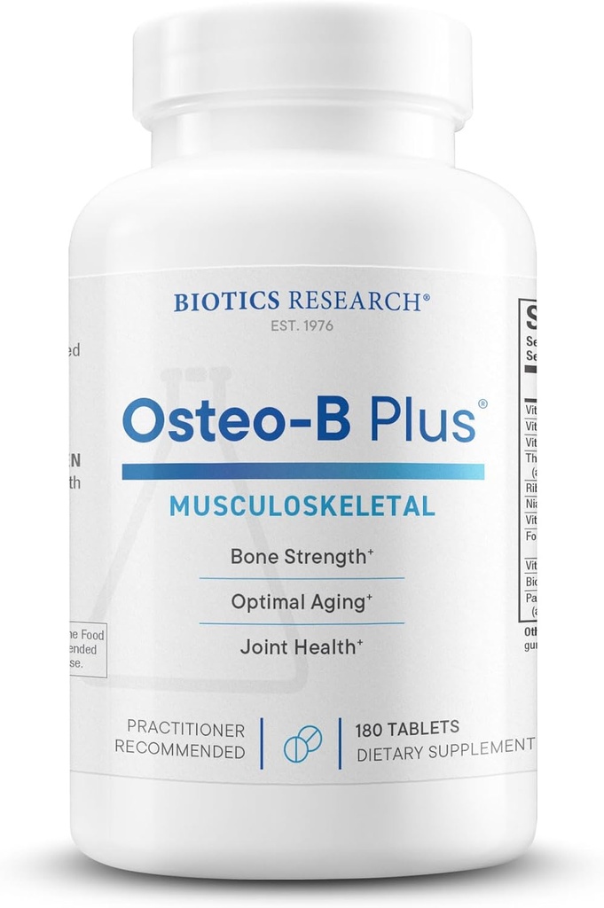 Recherche en biotique Osteo B Plus Soutien optimal à la santé osseuse avec vitamine K, Mg, Ca, Vieillissement en santé, Sulfates de chondritine purifiés 180 comprimés