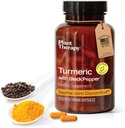 Plant Therapy Turmeric Black Pepper Supplément Capsules fabriqués aux États-Unis 4 mois d'approvisionnement soutient les suppléments de santé articulaire et musculaire pour les femmes et les hommes 120 Capsule végétarienne
